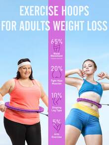 JKSHMYT Weighted Circle For Adults Weight Loss, Fit Hoop Plus Size, 30 Detachable Links, Exercise Hoop For Women And Beginners