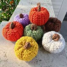 感恩节丰收南瓜装饰品，家居摆件，丰收季悬挂装饰品，超柔软手工针织面料，卡通填充蔬菜，圣诞节万圣节礼物装饰品