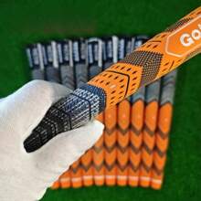 13-Pack Golf Grips PLUS 4 Wear-Resistant Anti-Slip Classic Standard Midsize - Durable Rubber With Textured Non-Slip Surface, 3 Colors (Gray/Red/Blue) For Enhanced Control & Stability