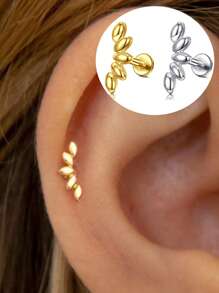 Brincos de calibre 16 com parte traseira plana, piercing de cartilagem, tragus, hélice, concha, joias hipoalergênicas de aço inoxidável