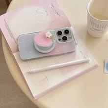 Pink Strawberry Magnetic Phone Stand, Fruit Sliding Foldable Phone Holder, Multi-Function Slouchy Phone Stand Compatible With IPhone, Android Phone, Gift For Birthday, Family, Friends Push-Pull Phone Grip Phone Accessories - Pink - View 6