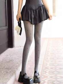 1件套女士高弹力紧身丝质心形打底裤