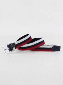 1 Piece Unisex Striped Stretch Woven Golf Belt - Pickleball Belt Comfortable Stretch Rubber Panels, Golf And Back-To-School Athleisure Fashion Accessories, Durable, Handsome Outdoor , Business Jeans, Casual