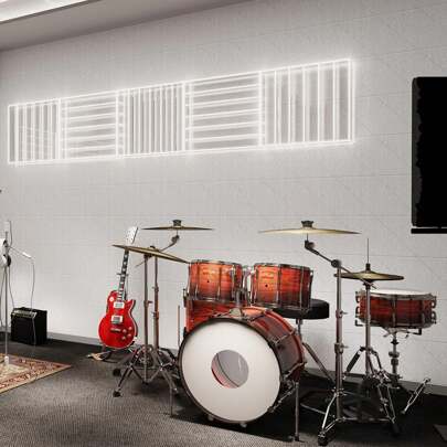 YARDIN Paneles acústicos 3D, paneles autoadhesivos de absorción acústica, adecuados para decoración de paredes y acústica de habitaciones, paneles de insonorización, paneles de pared, decoración de paredes insonorizadas: negro, gris claro, blanco, diseño en forma de X