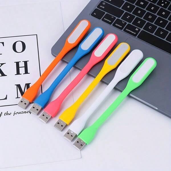 1pc Super Bright Book Light, Mini Portable USB Lamp, Reading Light, LED Light, Adjustable Bendable And Foldable, Multiple Color Options, Energy Efficient, Convenient For Laptop, Travel, Work And Camping Night Lighting