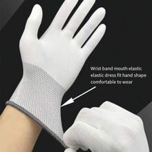 20-Pack Heavy Duty Nylon Work Gloves With PU Coated Palms & Fingers - Breathable Knit, Anti-Slip Grip, Reinforced Stitching - Elastic Cuff, Machine Washable, Individually Wrapped Pairs For Construction, Warehouse, Landscaping, Mechanics, DIY Projects (12 Pairs/Bulk Pack)