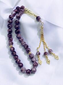 1 件 33 颗天然石念珠，黑色扎染 Tasbih 祈祷珠 - 黑色 - 查看 21