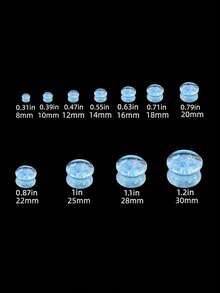 一对 8-30 毫米闪亮圆形亚克力耳塞 隧道塞 身体穿孔饰品 - 閃亮 - 查看 4
