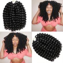 Jamaican Bounce Crochet Hair 22 Strands 4 Packs Wand Curl Crochet Hair Curly Crochet Braids For 12 Inch (Pack Of 4 #1B)5001 - #1B - 查看 1