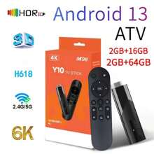 Q96 OHP Stick de TV inteligente A M98 Y10 Android 13 ATV Allwinner H618 con Wi-Fi dual de 2.4G/5G, Airplay y aplicaciones preinstaladas