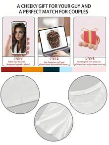 1 PC Custom Men Clothes Comfortable Casual Loose T-Shirts, Customize Your Own Graphic Tees Customize Girlfriend, Wife Face Photo Shirts, Anniversary Gifts, Valentine's Day Gifts (Selfie/Family Photo/Friends Photo/Party/Team/Boyfriend/Girlfriend/Couple Outfits/Work Clothes)