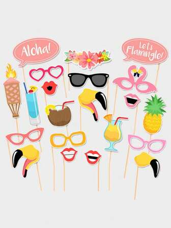 21pcs Hawaiian Luau Photo Props Luau Party Photo Booth Props For Luau Party Decorations Hawaiian Party Photo Props And Summer Photo Booth Props Hawaiian Themed Party Decorations