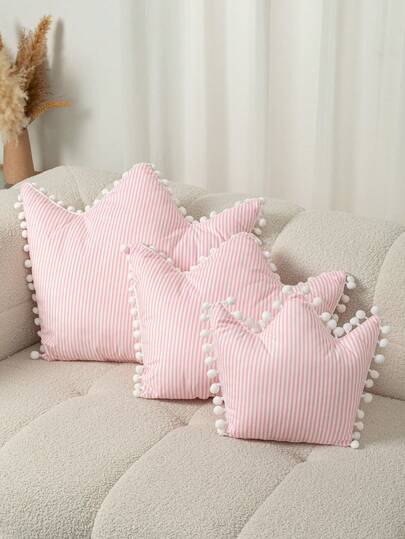 1 件粉色可爱柔软皇冠装饰抱枕，家居沙发装饰垫，床靠背枕，办公室教室椅，沙发，皇冠枕头，放屁枕头，装饰垫