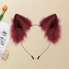 Ultra Soft Realistic Faux Fur Fox Ear Headband Featuring A Fluffy Life-Like Texture To Create A Charming And Playful Animal Look Perfect For Halloween Cosplay Parties Anime Conventions Photography Props And Festive Theme Park Adventures - Đỏ - Xem 5