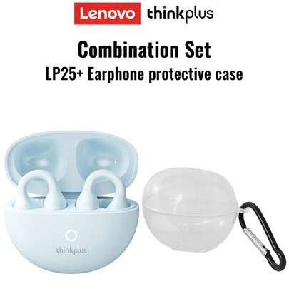 Tai nghe Bluetooth Lenovo LP25 có vỏ bảo vệ trong suốt, tai nghe thể thao kiểu móc tai, Bluetooth 5.4, khử tiếng ồn cuộc gọi ENC, thời lượng pin dài, điều khiển cảm ứng thông minh, tai nghe không dây dạng mở tương thích với máy tính bảng Apple và Android