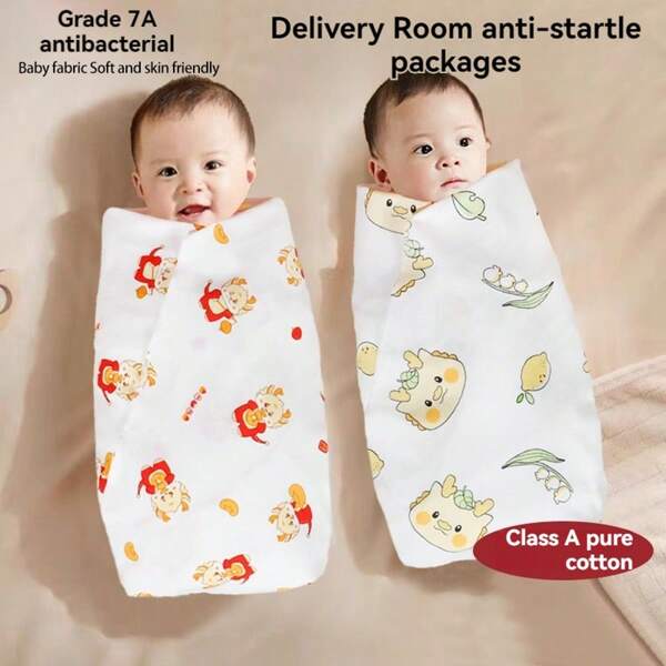 1pc 100% Cotton Baby Swaddle Blanket, Single Layer, 85*85cm, Soft & Skin-Friendly, Newborn Receiving Blanket