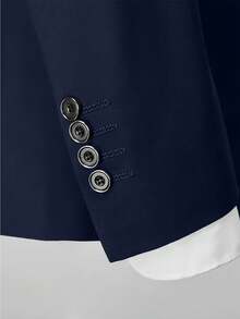 2 Piece Classic Men's Double Breasted Suit - 2 Piece Suit - Wedding, Interview, Party Formal Wear - Slim Fit Groomsmen Tuxedo Jacket + Pants Set - 海軍 - 查看 6
