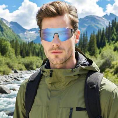 High Definition Polarized Cycling Glasses - Men's Anti-Wind Sports Glasses, Outdoor Sports Sunglasses For Cycling, Mountain Biking (6 Color Options)