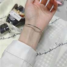 1pc Simple And Exquisite Double-Layer Smooth Chain Bracelet With Unique Design (Random Buckle)