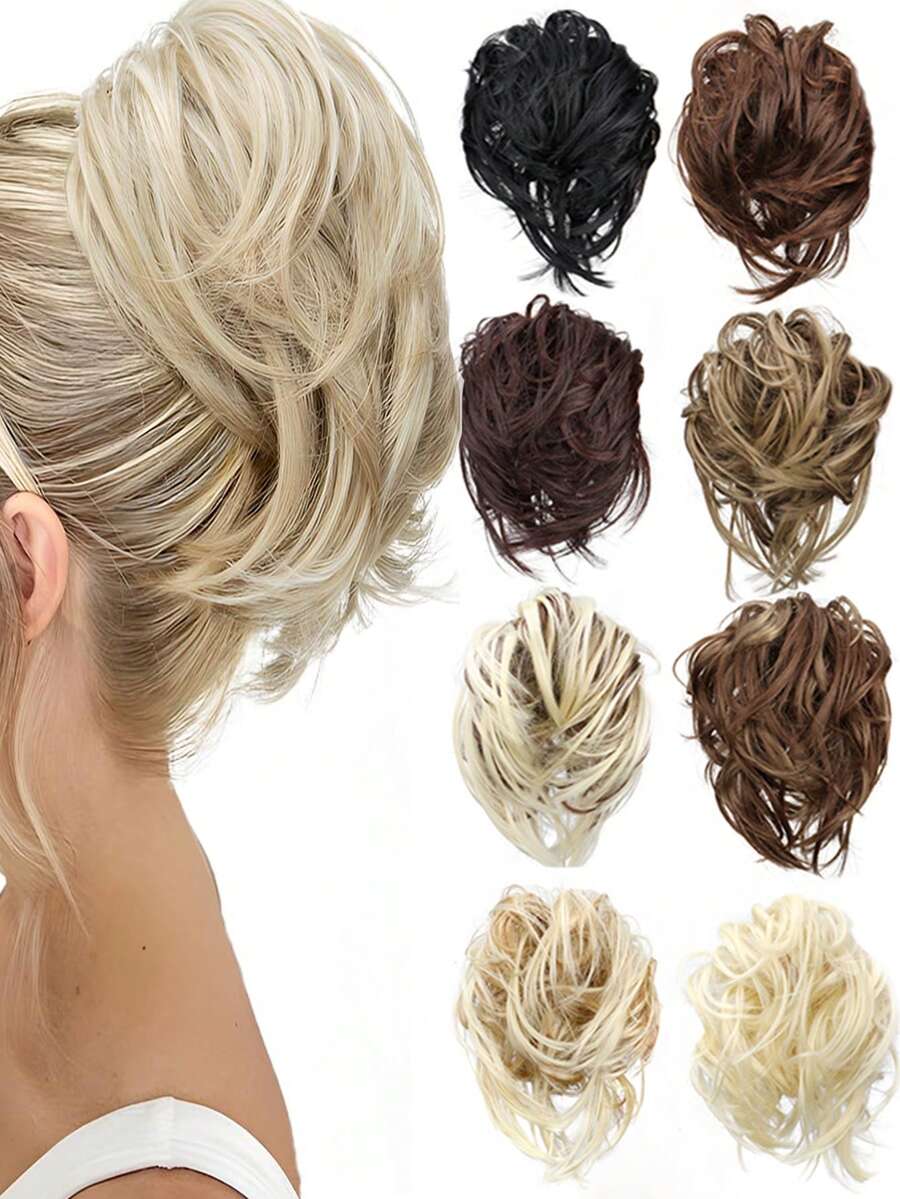 6英寸凌乱直发发髻接发马尾辫带弹性橡皮筋高髻马尾接发合成接发女士自然蓬松马尾辫日常节日万圣节使用热销 - 彩色 - 查看 1