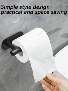 1PC No Drill Toilet Paper Holder,Self- Adhesive Roll Paper Rack,Stainless Steel Tissue Hanger,Absorbent Napkin Stand,Toilet Paper Dispenser,Bathroom Paper Towels Holder,Holder For Paper Towels,Black,Silver,Gold,Bathroom Accessories,Non-Punching, Wall-Mounted,WC Organizer,Bathroom Hardware Equipment,Bathroom Decor