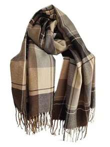 1 pieza Bufanda de moda para mujer, chal versátil para otoño/invierno, Año Nuevo, Navidad, parejas, estudiantes, grueso y cálido, estilo coreano de calentador de cuello tejido, adecuado para salas con aire acondicionado, regalo para vestir