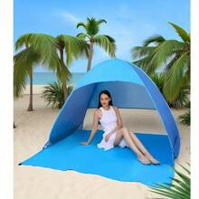 Pop-Up Beach Tent, Spacious Family Beach Tent With Carry Bag - Compact Folding Design, Suitable For Outdoor Camping, Picnic And Travel, Lightweight Durable Portable Sun Shelter, UPF 50+ UV Protection! Includes 6 Tent Pegs. Perfect Christmas, Halloween Or Thanksgiving Gift