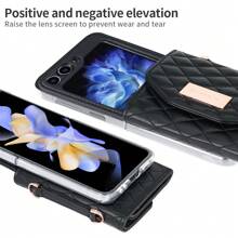 VIETAO Bolso con ranura para tarjetas y bandolera, compatible con Samsung Galaxy Flip 3 4 5 6, funda de teléfono con cordón y cartera