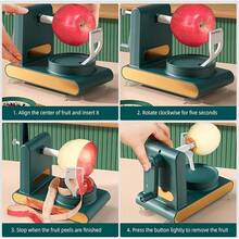 Multi Fruit Peeler 2.0 For Kitchen, Apple & Potato Hand Stainless Steel Peeler Slicer Corner, Vegetable & Fruit Peeler Machine With Divider For Home Essentials - 綠色 - 查看 4