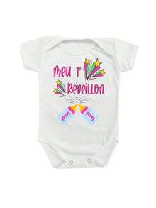 Baby Bodysuit First New Year's Eve Themed Pink Girl - 白色 - 查看 3