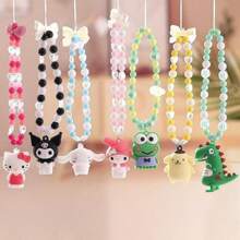 Sanrio 1 pieza Funda para teléfono con cadena, decoración colgante de cámara, cadena de cuentas dibujada a mano, con diseños de Hello Kitty, Kuromi, Melody, Cinnamon Dog y Pacha Dog. Mejor regalo para mamá, familia, amigos en cumpleaños, fiestas y talla grande ocasiones especiales.