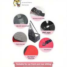 High-Quality Car Dog Safety Seat Bag, Ventilated And Anti-Dirty Water On Both Sides, So That The Little Family On The Trip Can Arrive Safely - Dấu chân màu hồng (phiên bản nâng cao) - Xem 4