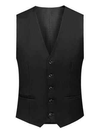 男士纯色百搭商务休闲正装经典黑色马甲