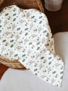 2pcs Soft Cotton Gauze Swaddle Blankets, Breathable Lightweight Suitable For Newborn & Infant Baby Boys Girls Cartoon Pattern - Multicolor - View 5