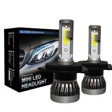 2pcs Roadsun LED Car Headlight Bulbs - H1 H4 H7 H11 9005/HB3 9006/HB4, 6000K White Light, 30000LM, 300W High/Low Beam, 1:1 Beam Design, 12-24V Aluminum Alloy High-Strength Car Lighting, Enhance Driving, Super Cooling System