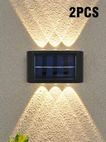 太阳能户外庭院灯、家用壁灯、墙壁装饰、上照灯和下照灯氛围壁灯、4/6/8/10/12/16 LED 凸壁灯，内置电池