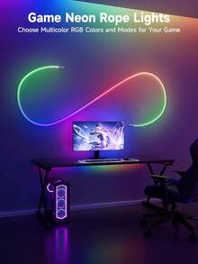 [360 Grad Kreismesh LED Licht] 1 Stück Weltraum-Thema USB betriebener LED Neon Lichtstreifen, 360 Grad Kreismesh Muster, mehrfarbiges RGB+IC flexibles Silikonlicht für Weihnachtsparty DIY - Verschiedenfarbig - Übersicht 7