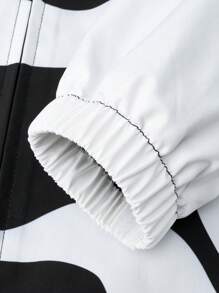 男士夹克，休闲丘比特印花轻薄拉链外套，时尚长袖春秋