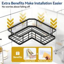 Corner Shower Caddy Organizer, 3-Pack Self-Adhesive Rustproof Bath Shelves With Soap Holder & 4 Hooks, Large Capacity Shower Storage Rack For Bathroom Organization - 粉色 - 查看 4