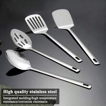 Homquen Stainless Steel Kitchen Utensils Set 4pcs, Cooking Utensils Set, Kitchen Tools Spatulas Set, Cooking Spoons, Home Essentials Kitchen Gadgets Accessories