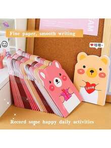 3/6 pièces Mini carnets d'ours en peluche, motif de dessin animé, 20 feuilles/40 pages, style ludique et mignon, convient pour les récompenses d'étudiants et les fournitures de rentrée scolaire, cadeaux de notes aléatoires en classe, rentrée scolaire, cadeaux d'enseignants pour les élèves, études diligentes, progrès quotidiens, cadeaux de saison de rentrée scolaire, carnets d'outils d'écriture pour étudiants, fournitures scolaires, fournitures d'apprentissage pour filles