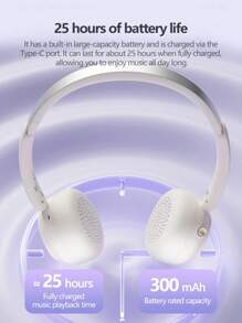 Lenovo Lenovo EB300- Lightweight Wireless Headphones, Skin-Friendly Soft Earmuffs, 25-Hour Battery Life, High-Definition Surround Sound Quality, Compatible With Mobile Phones/Computers, Available For Fitness And Daily Office, And Fashionable Mini Headphones.