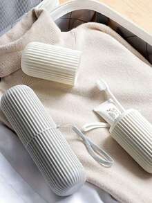 1/4 件便携式旅行漱口杯、牙刷和牙膏收纳盒、旅行露营牙刷盒、牙刷架、旅行洗面奶套装、户外旅行必需品、海滩和假日返校旅行收纳盒家居浴室装饰秋季装饰、浴室小工具、浴室配件、旅行用品 - 彩色 - 查看 2