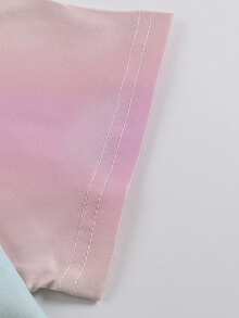 Anime-Style Beautiful Girl Patterns, Girls' Starry Sky Gradient Dresses, Girls' Dresses, Soft And Skin-Friendly, Fashionable And Versatile, Suitable As Birthday Gifts - 彩虹 - 查看 5