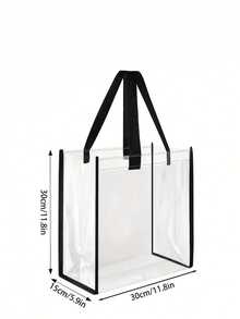 大号防水透明PVC手提袋，可用作化妆包、购物袋、果冻袋、礼品袋、透明单肩手提袋、派对包、婚礼生日派对礼品袋、手工手提袋、生日装饰袋、婚礼装饰袋、派对用品袋。时尚透明，女士防水透明包，适合夏季、度假、海滩、背包等各种场合，大容量，适合青少年、女性、大学生等。