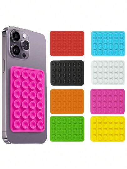 8/5/4/3/2/1pc Silicone Suction Phone Case Mount, Square Phone Case Back Silicone Suction Cups 24 Capsules, Silicone Suction Phone Case Adhesive Sticky Phone Grip Hands-Free Phone Grip Silicone Phone Holder Compatible With Phone & Android Valentines Travel Essentials Travel Accessories Travel Must Haves Beach Vacation Summer Holiday School Accessories Back To School Supplies Stuff