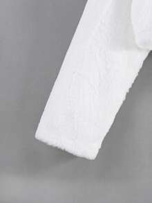 1pc Girls' Outdoor Casual Elegant Sweet Elegant Cute Princess Style Fluffy Lapel Long Sleeve Thick Solid Color Shawl Cardigan Jacket, Suitable For Pairing With Dresses, Formal Wear, Princess Skirts, Suitable For Daily Commute, Social Gatherings, Vacation, School, Banquet Events, Spring/Autumn/Winter