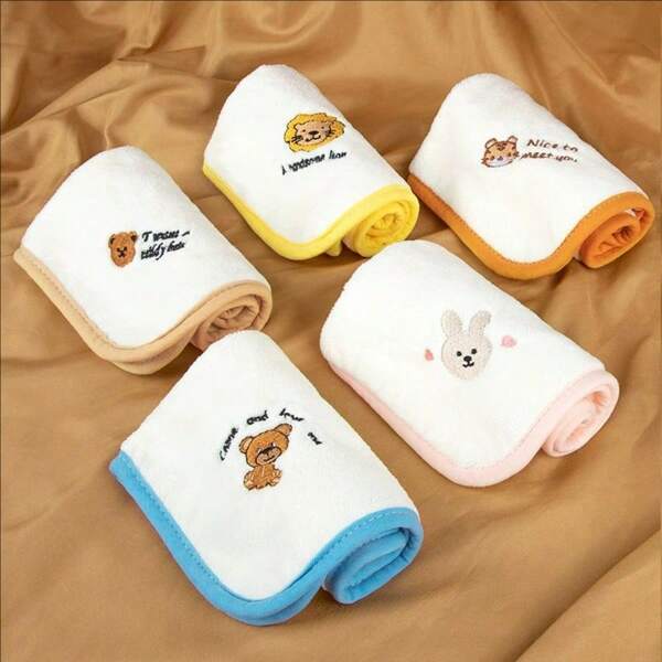5 Peças/Pacote Toalhas Faciais Macias para Bebês, Toalhas de Banho para Recém-Nascidos e Bebês, Lenços Absorventes para Crianças, Babadores para Bebês e Crianças