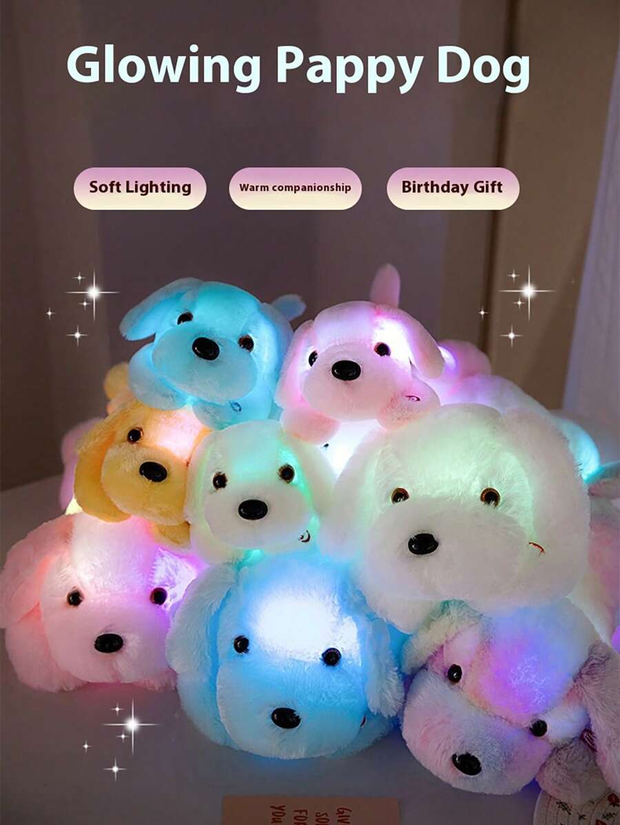 Glow-In-The-Dark Plush Dog Toy - Cute Glowing Puppy Designed For Children, Huggable Companion With Soft Illuminating Function, Suitable As Birthday/Christmas Gift For Boys And Girls
