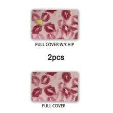 4pcs Lip Print Chip Credit Card Sticker Ultra-Thin Waterproof And Wrinkle Resistant Removable Vinyl Decal Debit Card Skin Cover Back To School,Back To School,School Supplies - Multicolor - View 4